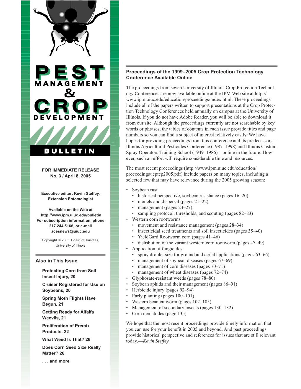 Proceedings of the 1999–2005 Crop Protection Technology