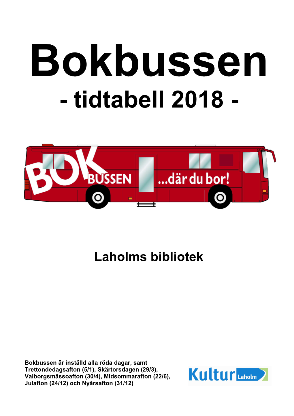 Bokbussens Tidtabell 2018