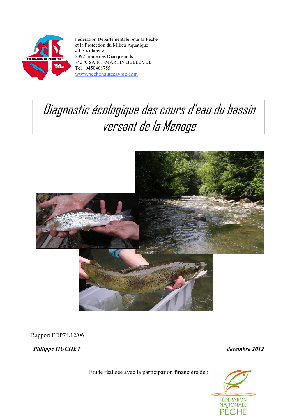 Diagnostic Écologique Des Cours D'eau Du Bassin Versant De La Menoge