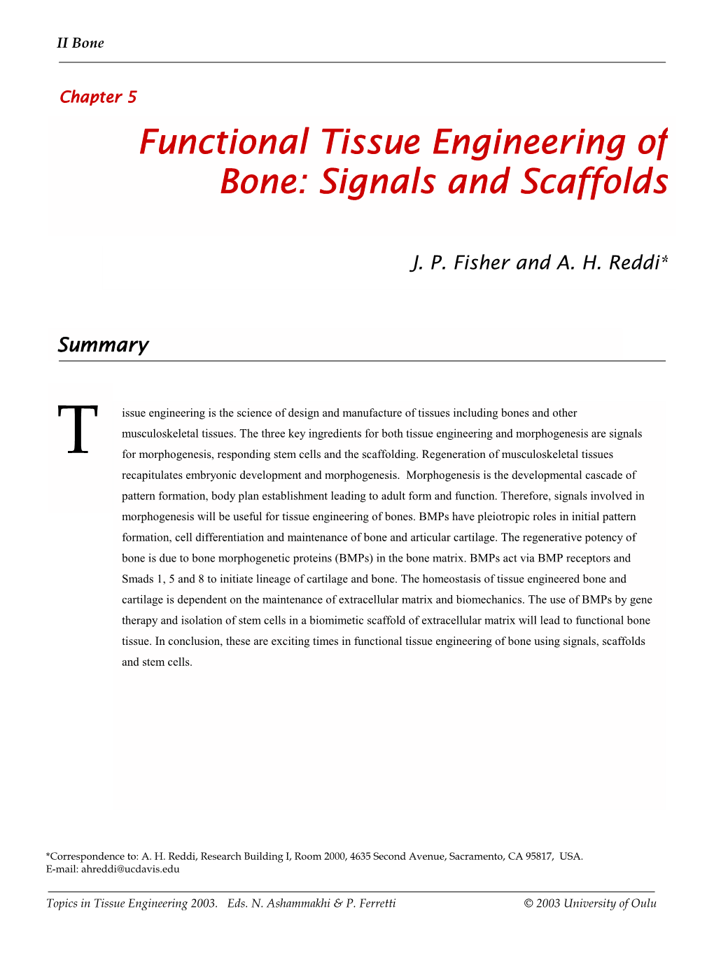 Functional Tissue Engineering of Bone: Signals and Scaffolds