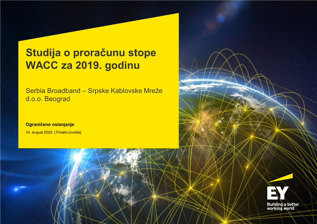 Studija O Proračunu Stope WACC Za 2019. Godinu – Serbia Broadband