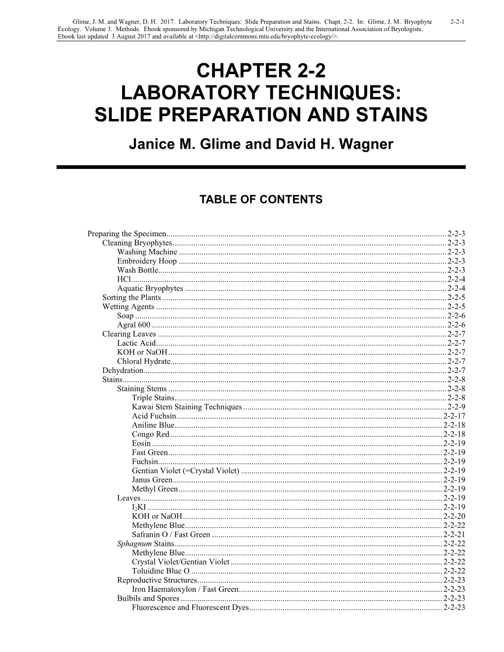 Laboratory Techniques: Slide Preparation and Stains