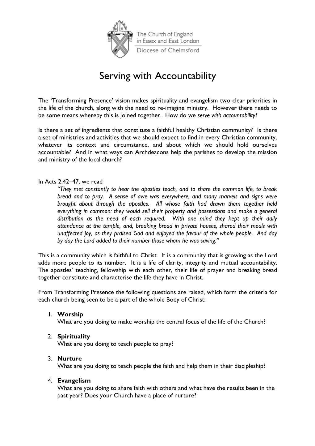 Serving with Accountability