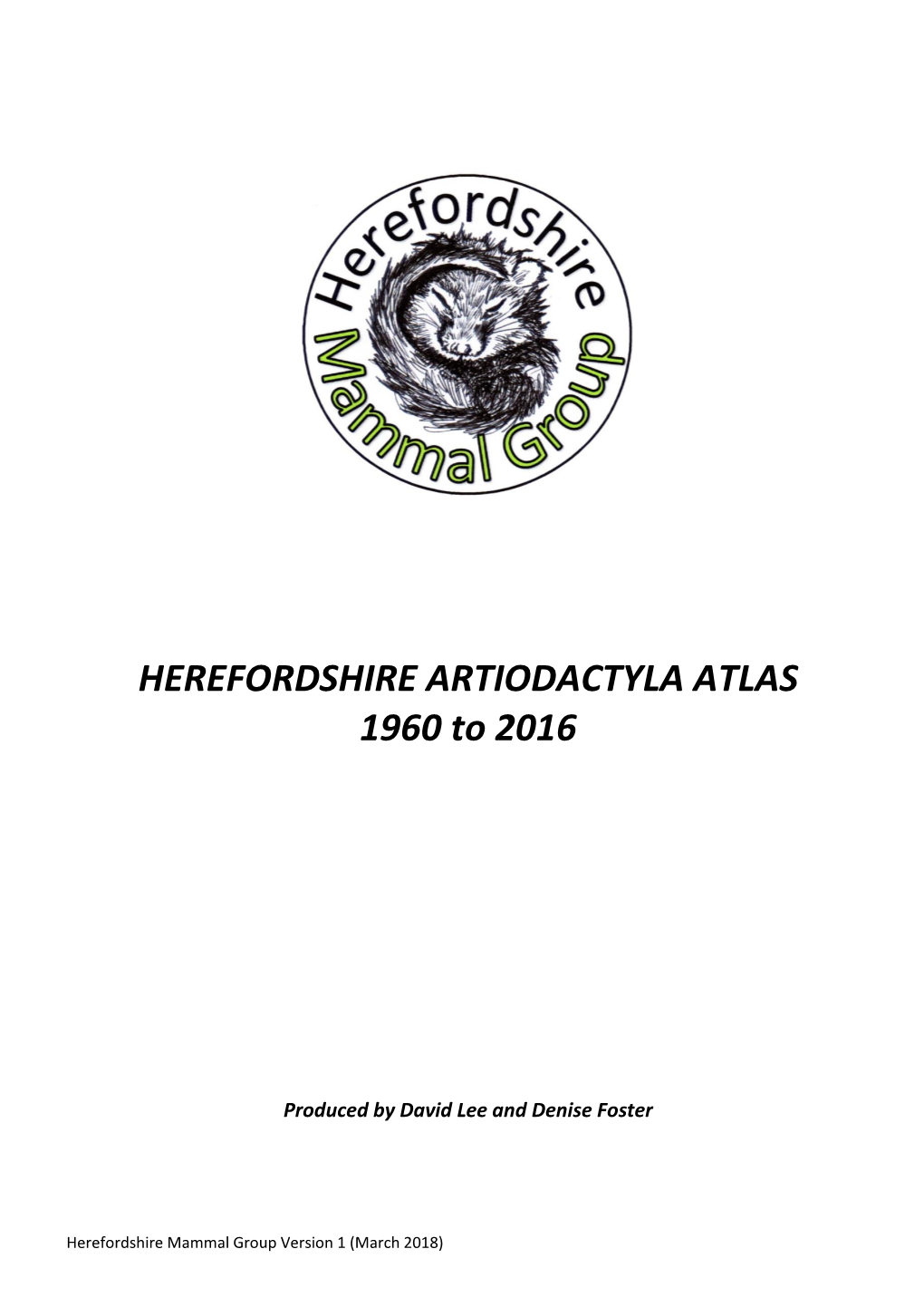 HEREFORDSHIRE ARTIODACTYLA ATLAS 1960 to 2016