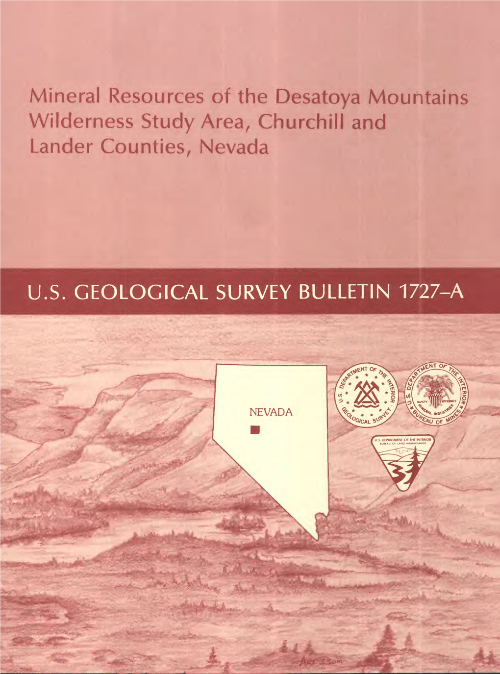 Mineral Resources of the Desatoya Mountains Wilderness Study Area, Churchill and Lander Counties, Nevada