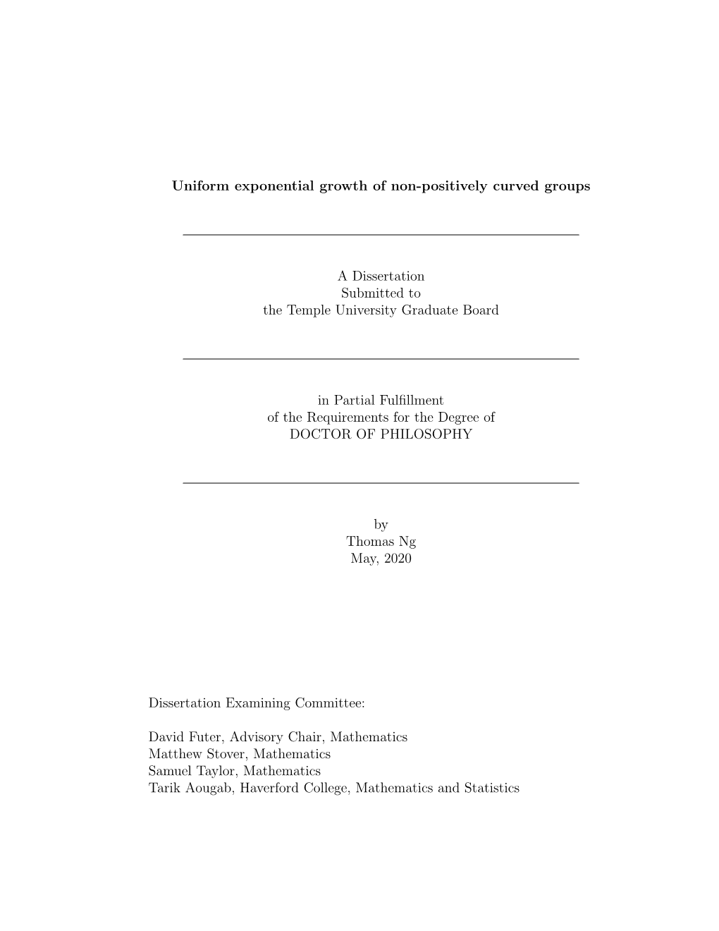 Uniform Exponential Growth of Non-Positively Curved Groups A