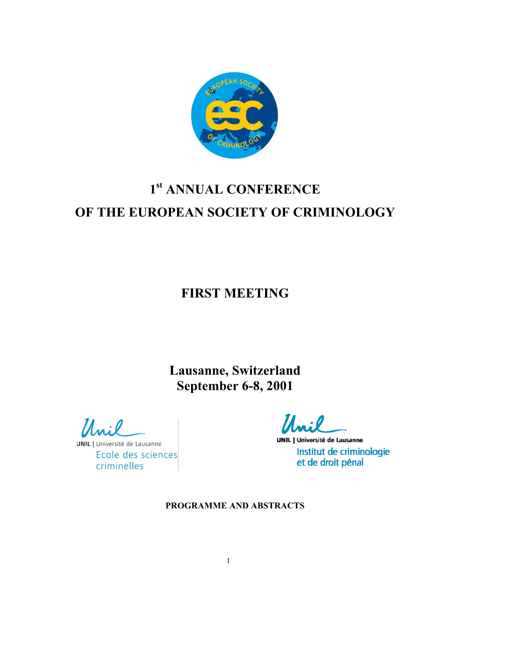 Preliminary Programme Conference