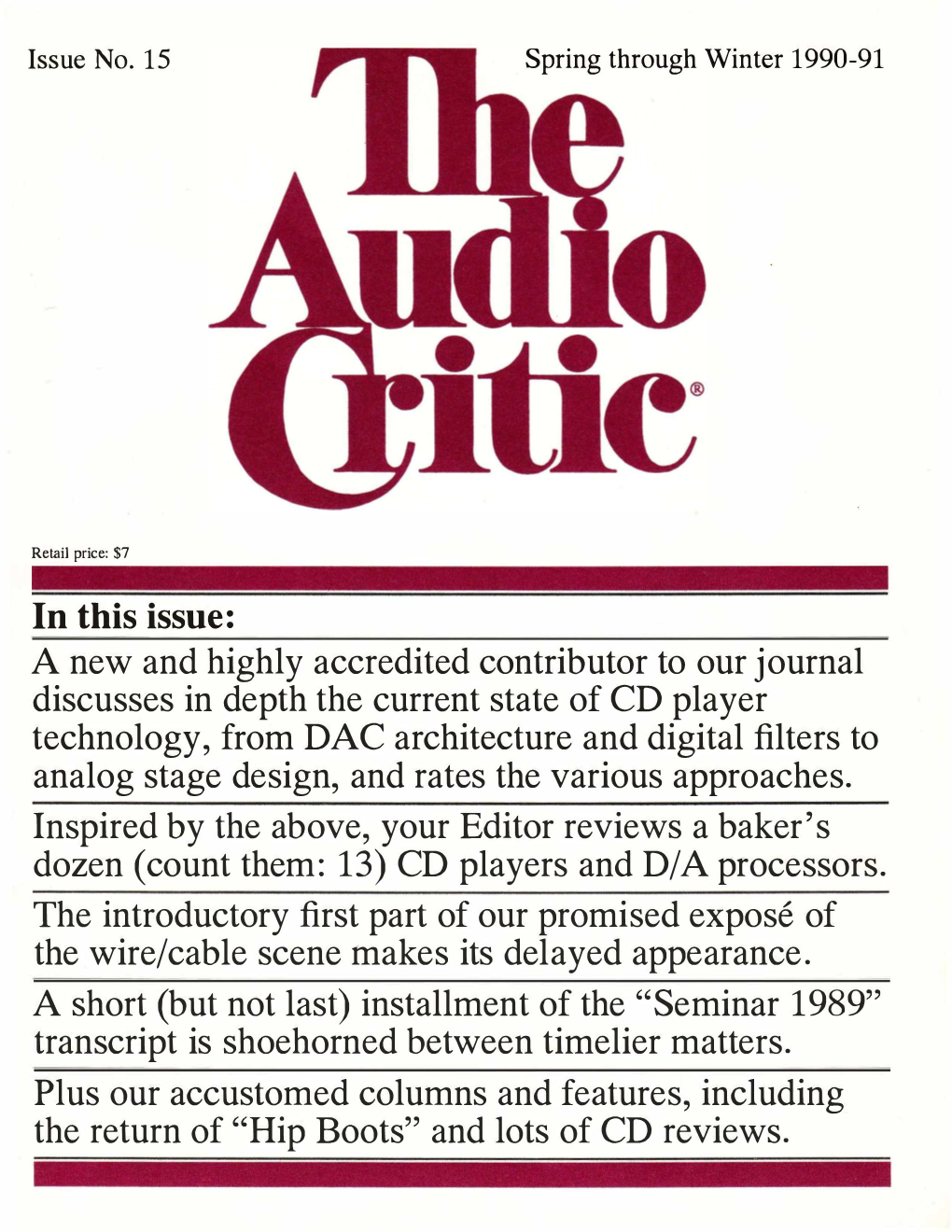 1990 Audio Critic No