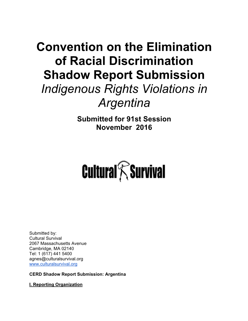 Convention on the Elimination of Racial Discrimination Shadow
