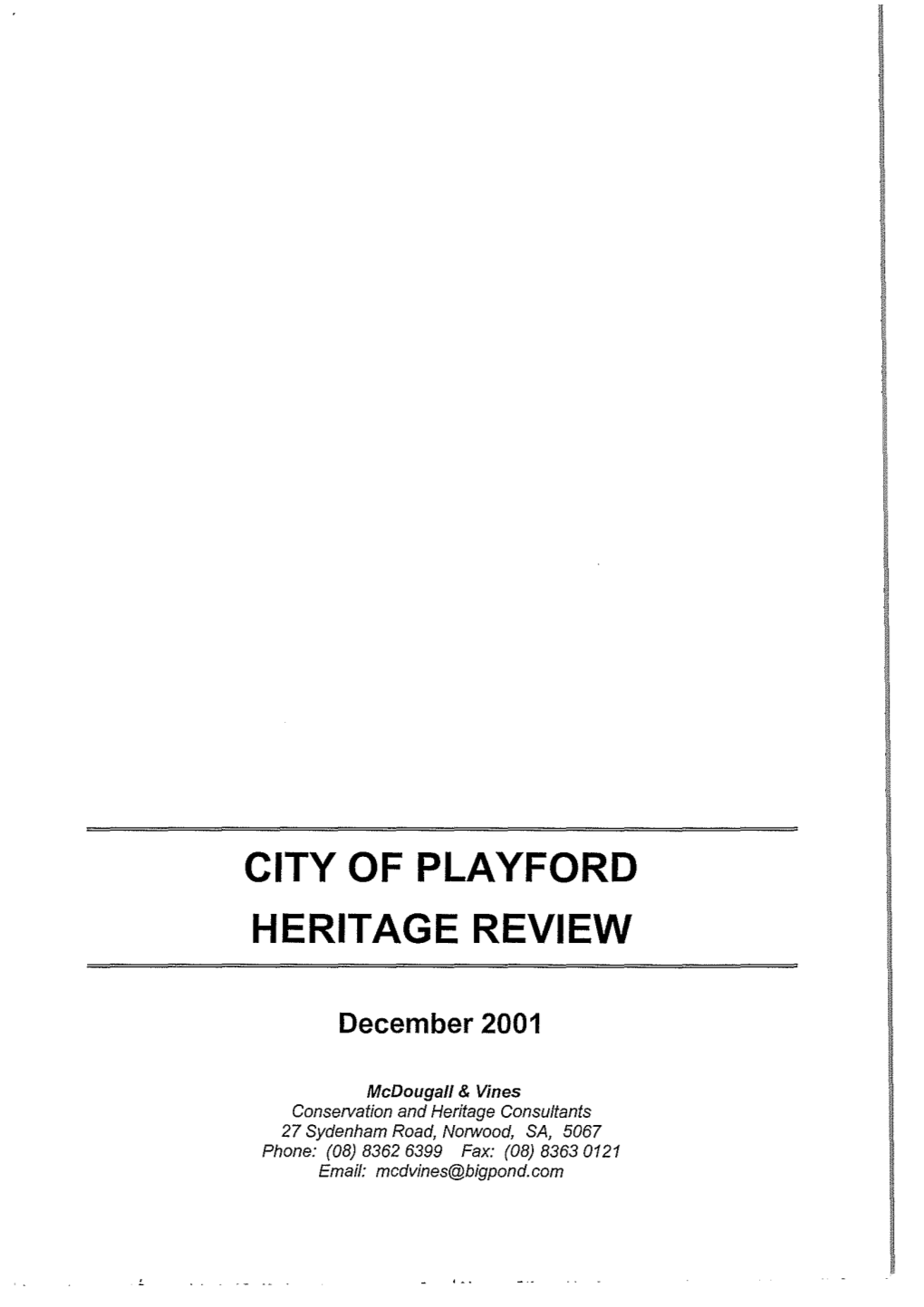 City of Playford Heritage Review