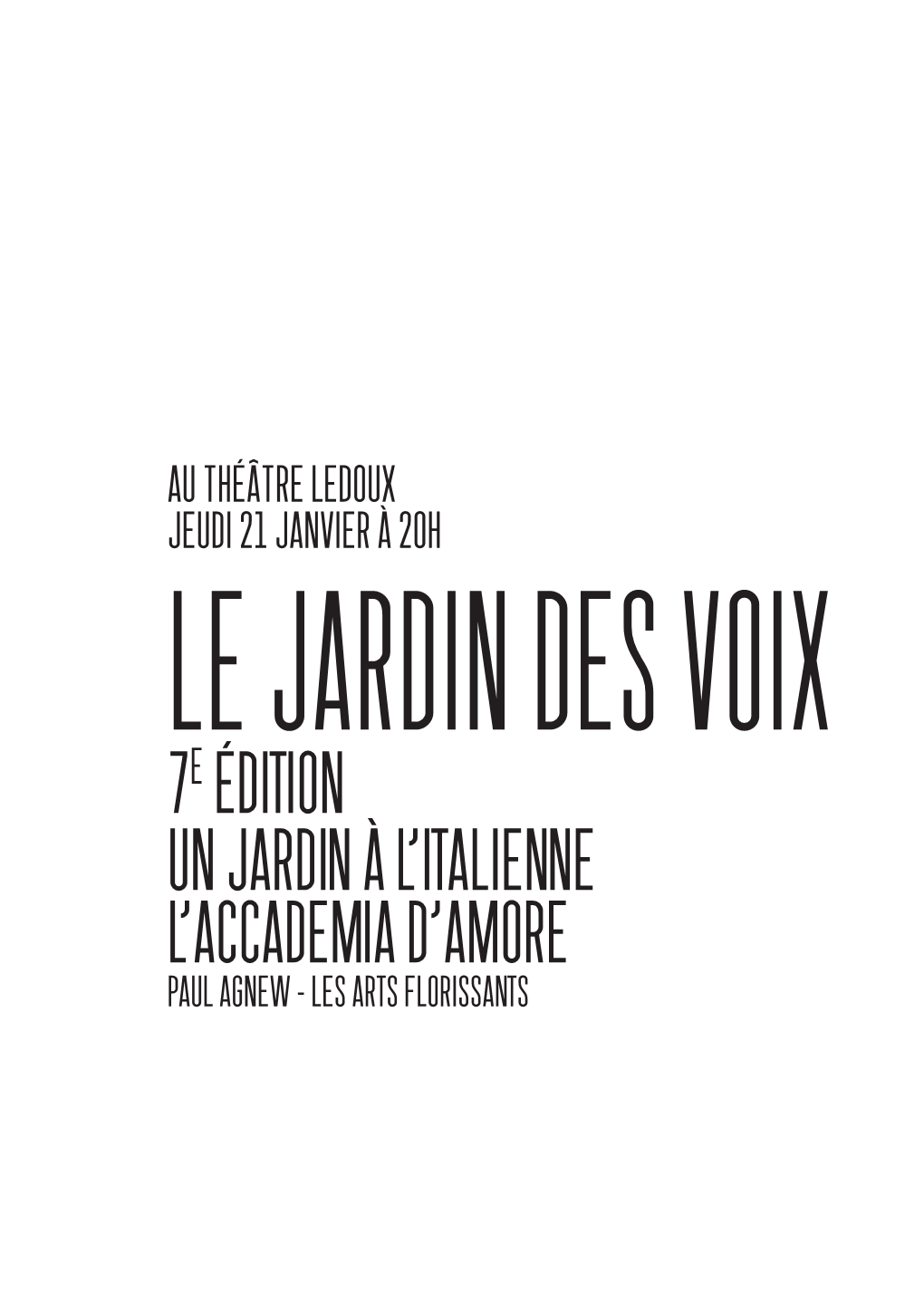 7E Édition Un Jardin À L'italienne L'accademia D