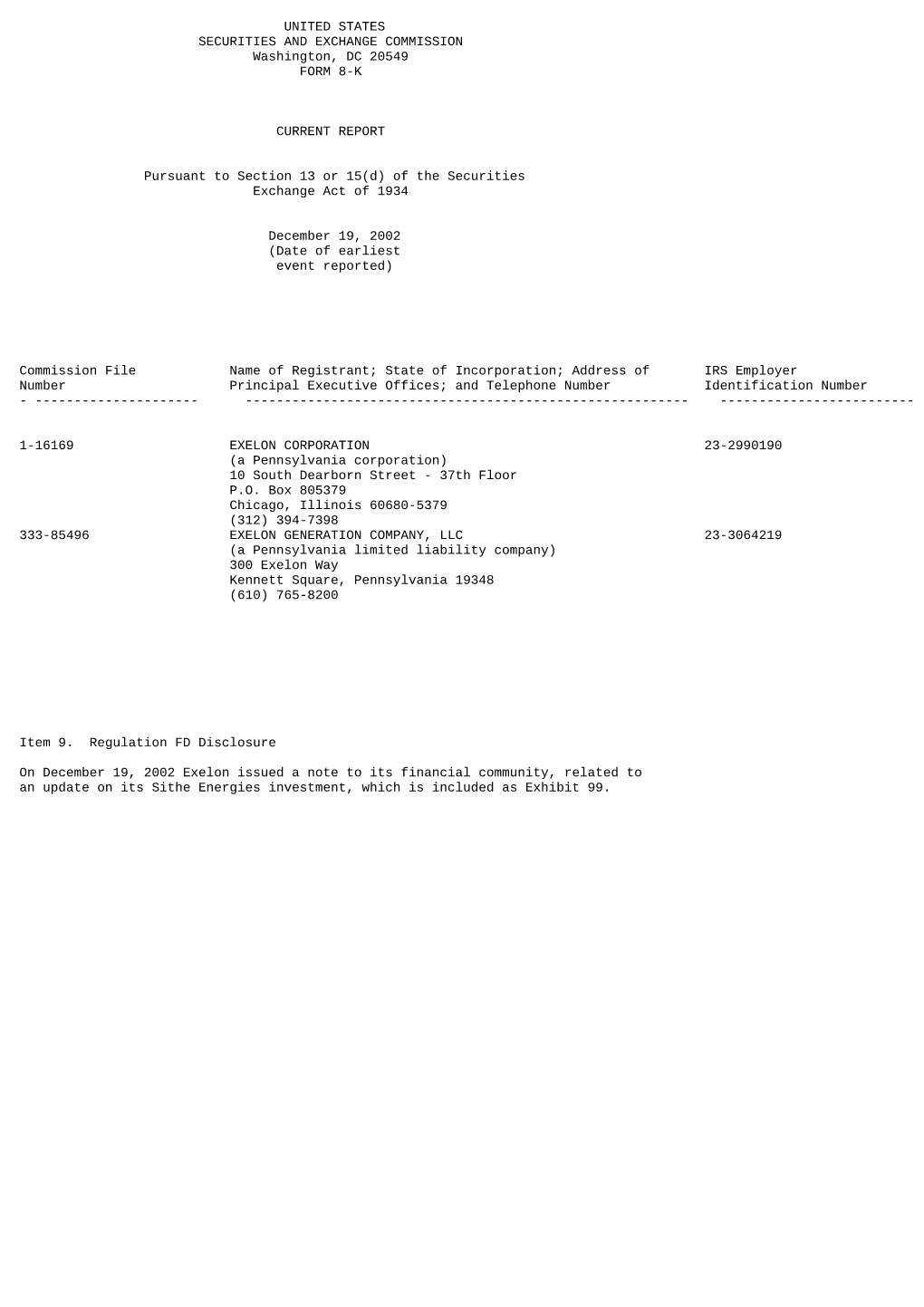 UNITED STATES SECURITIES and EXCHANGE COMMISSION Washington, DC 20549 FORM 8-K