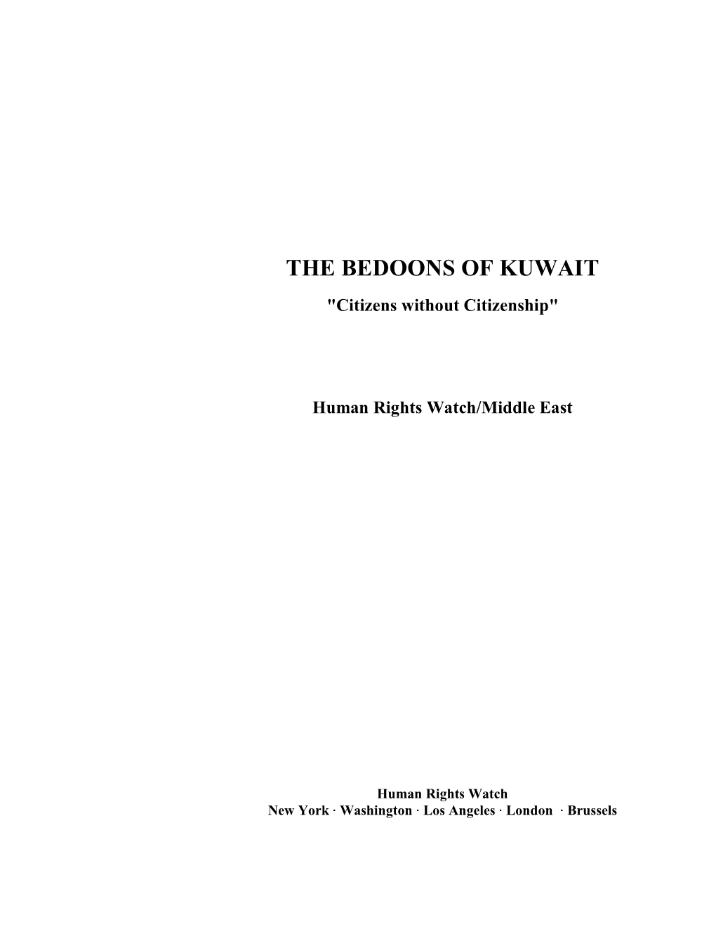 The Bedoons of Kuwait