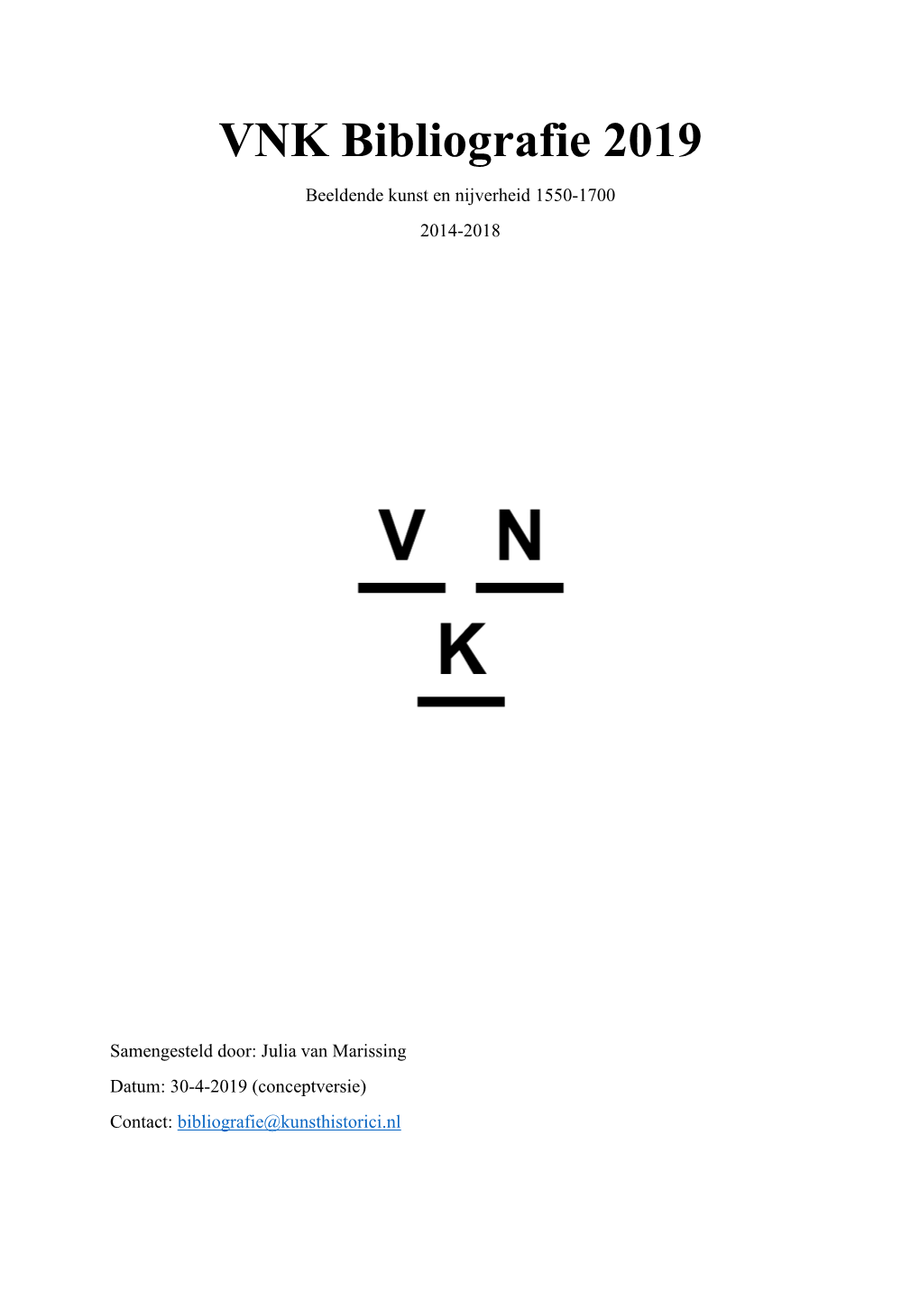 Bekijk De VNK-Bibliografie 2019