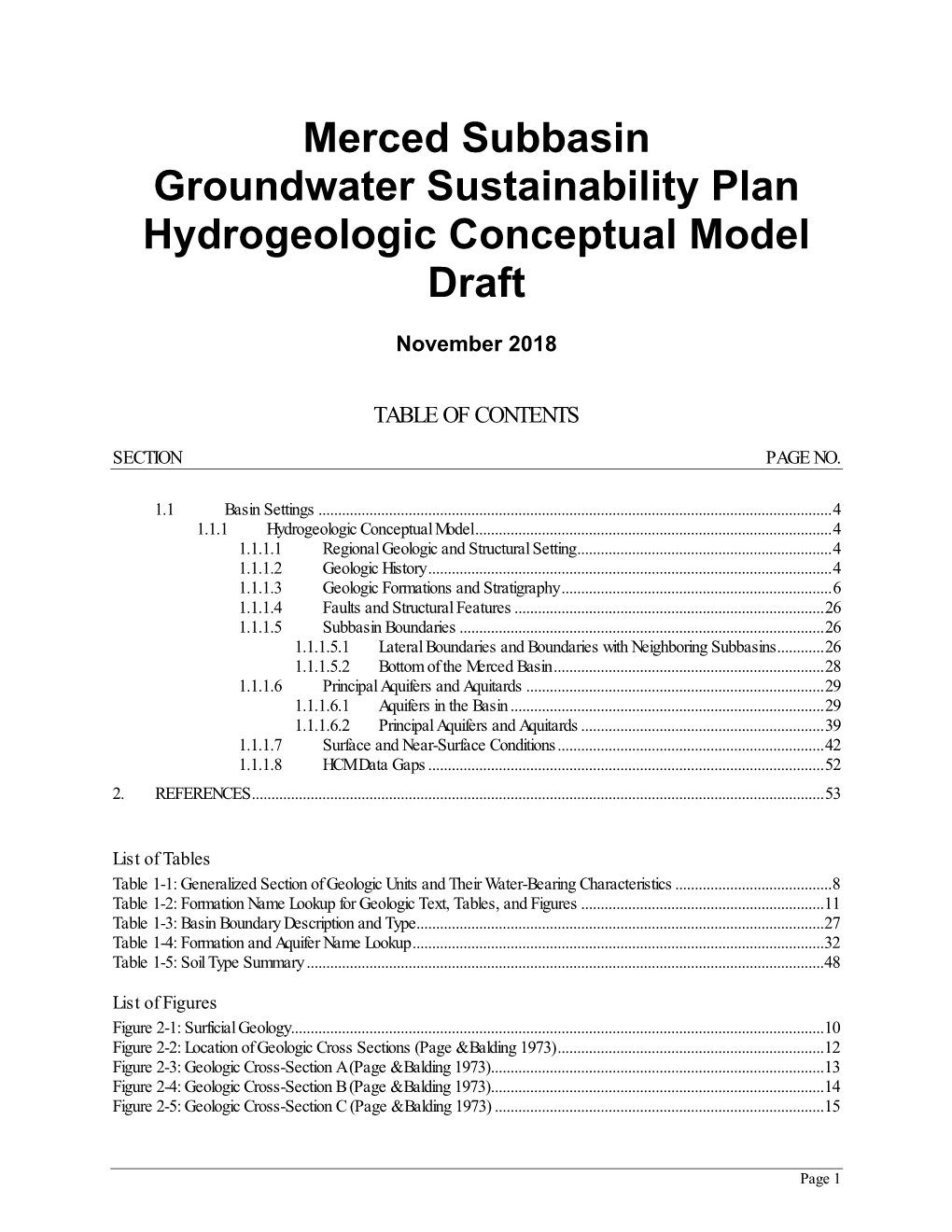 DRAFT Basin Settings