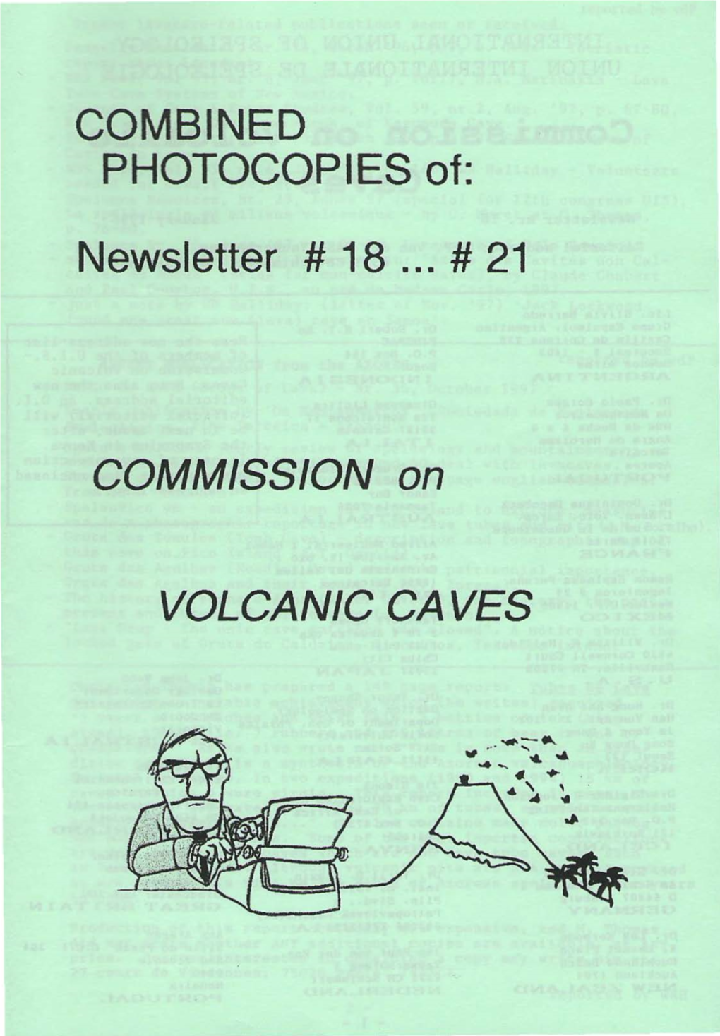 Newsletter # 18 ... # 21 COMMISSION on VOLCANIC CAVES