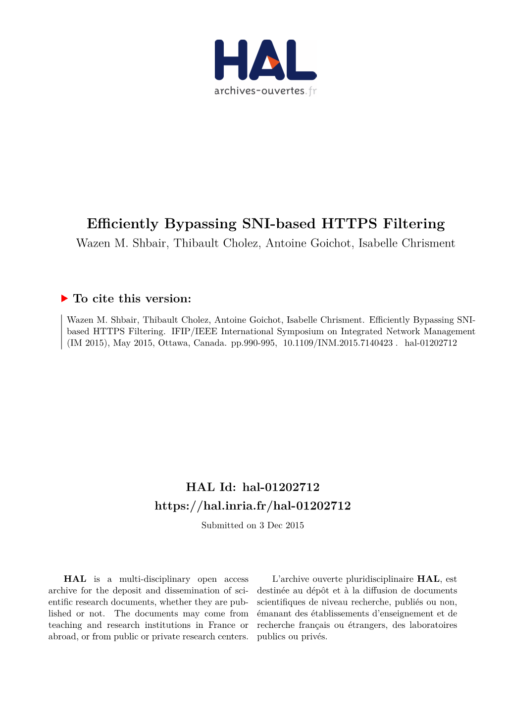 Documents Entific Research Documents, Whether They Are Pub- Scientifiques De Niveau Recherche, Publiés Ou Non, Lished Or Not