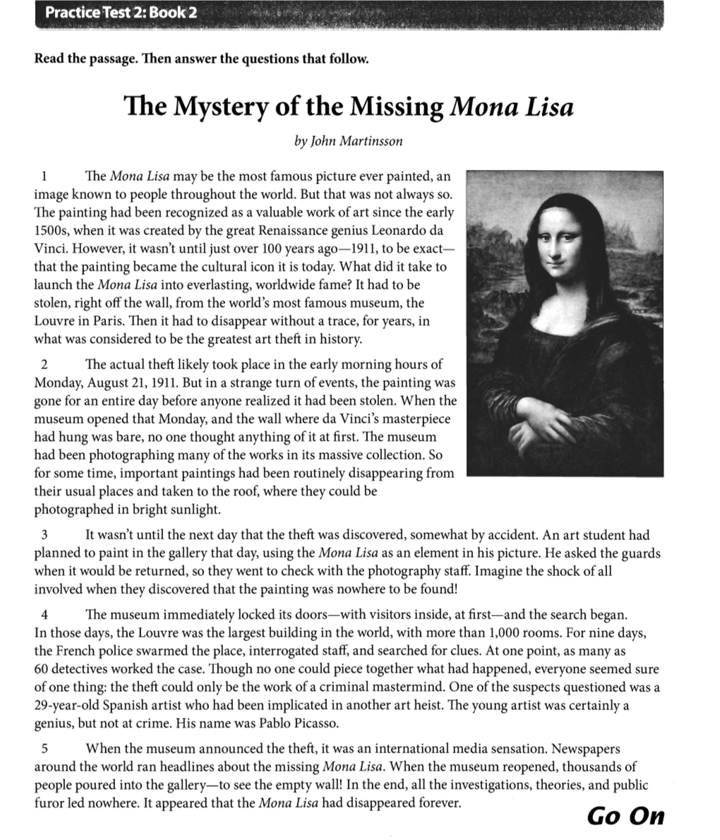 The Mystery of the Missing Mona Lisa