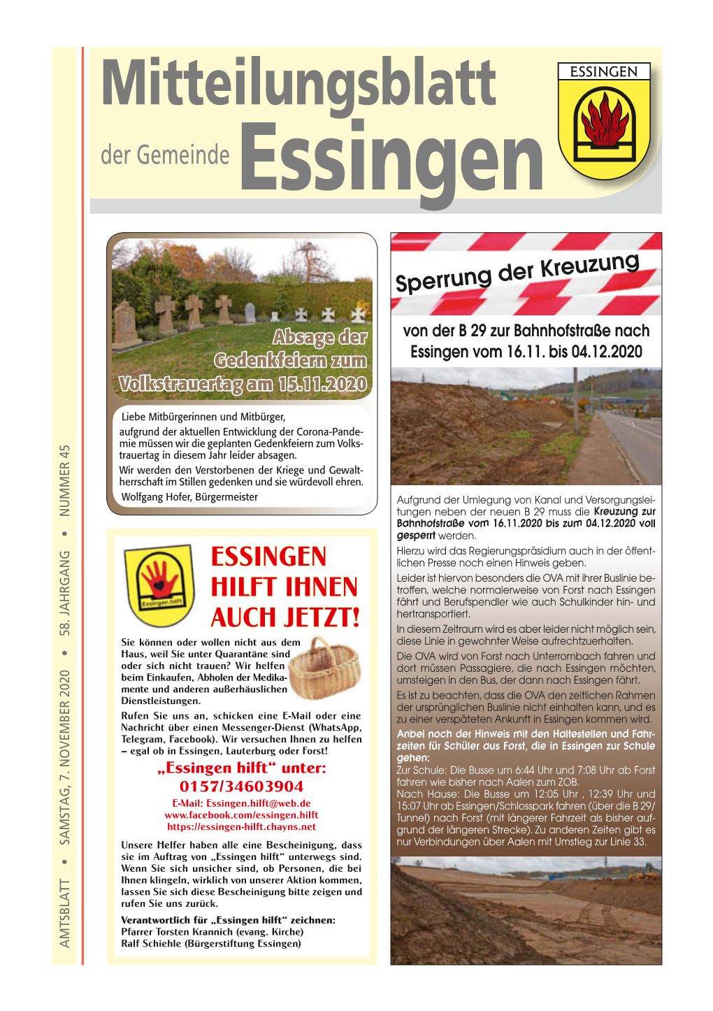 Mitteilungsblatt Der Gemeinde Essingen