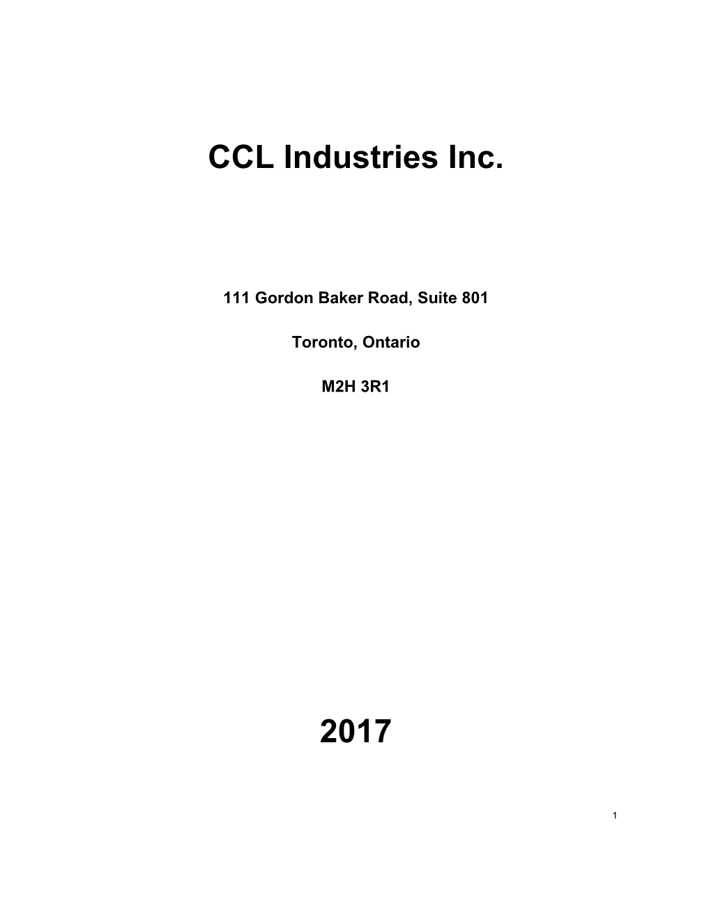 CCL Industries Inc. 2017