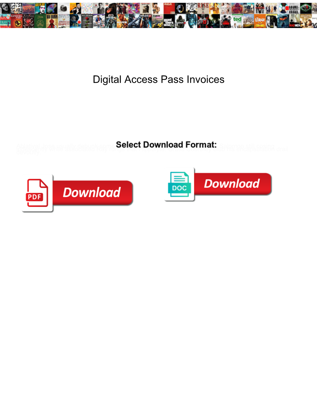 Digital Access Pass Invoices