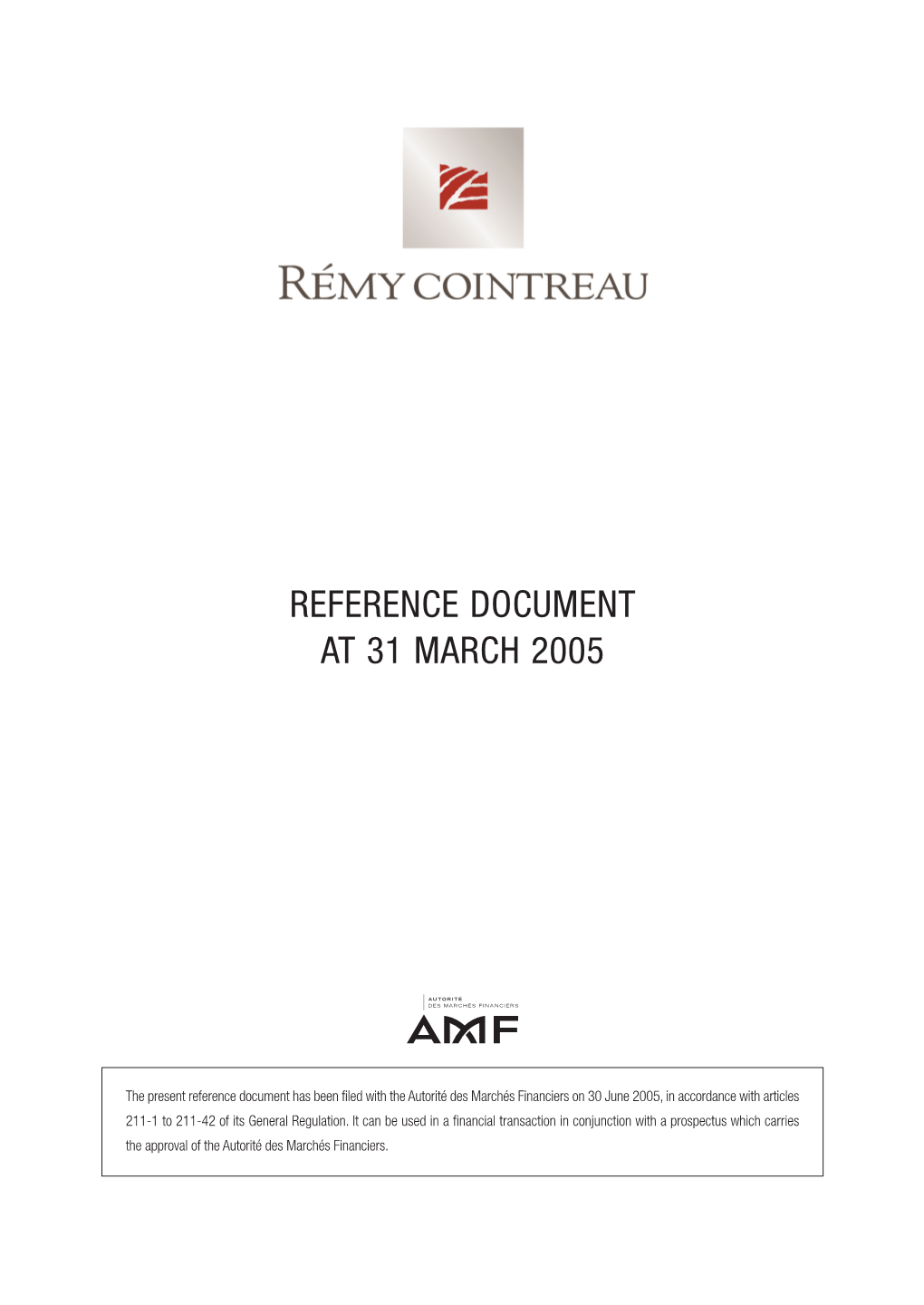 Reference Document at 31 March 2005