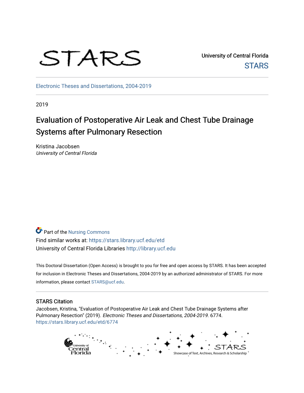 Evaluation of Postoperative Air Leak and Chest Tube Drainage Systems After Pulmonary Resection