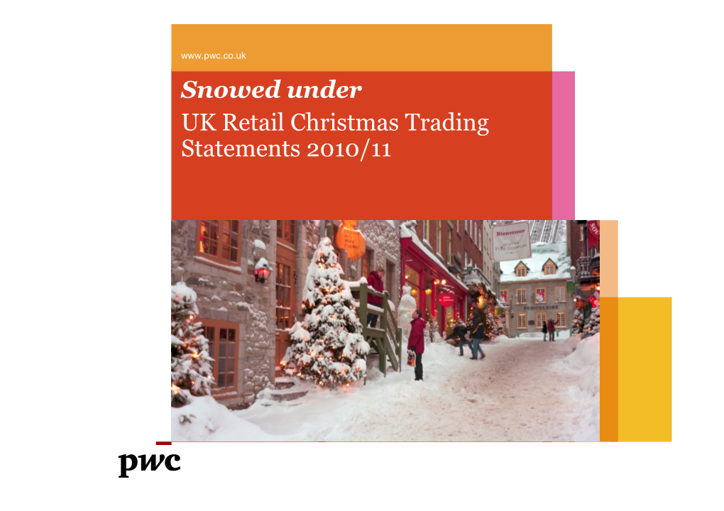 Snowed Under UK Retail Christmas Trading Statements 2010/11 Snowed Under