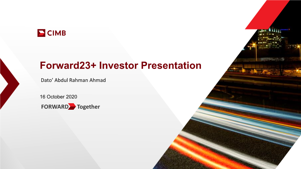Forward23+ Investor Presentation