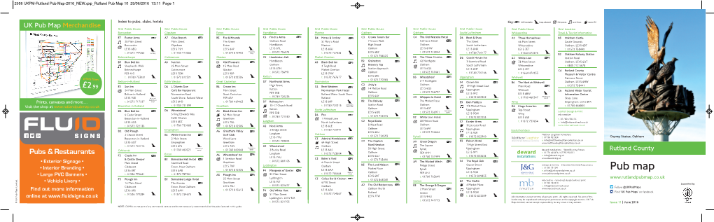 Rutland Pub Map 10 29/06/2016 13:11 Page 1