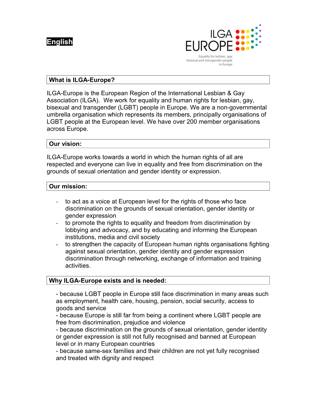 What Is ILGA-Europe?