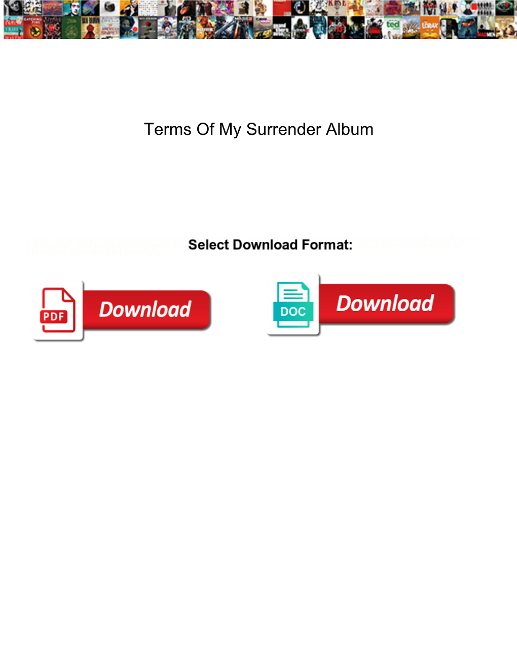 Terms of My Surrender Album