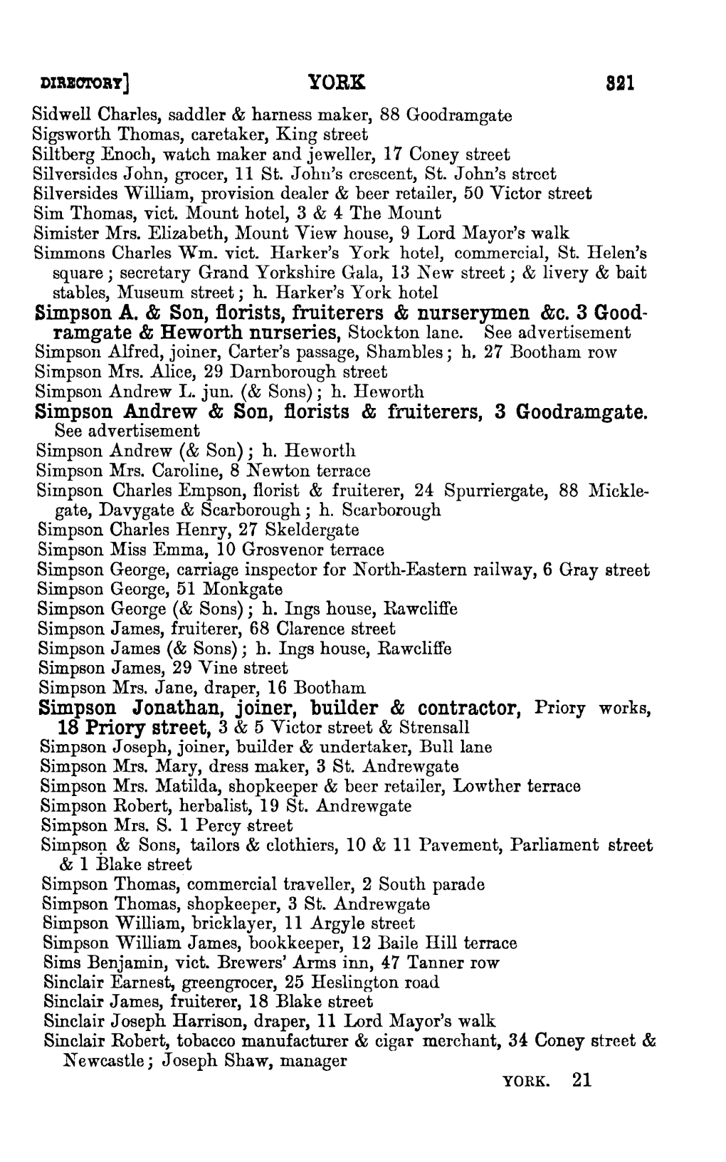 Simpson A. & Son, Florists, Fruiterers & Nurserymen &C. 3 Good- Ramgate