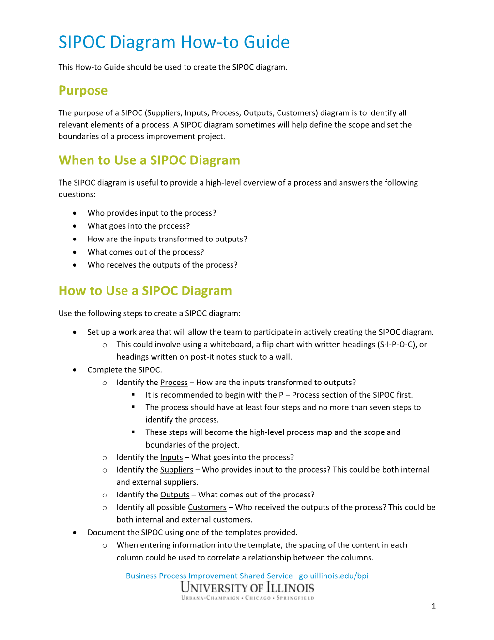 SIPOC Diagram How-To Guide