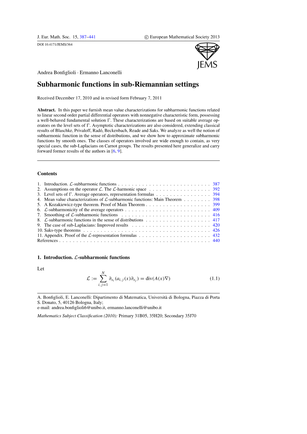 Subharmonic Functions in Sub-Riemannian Settings