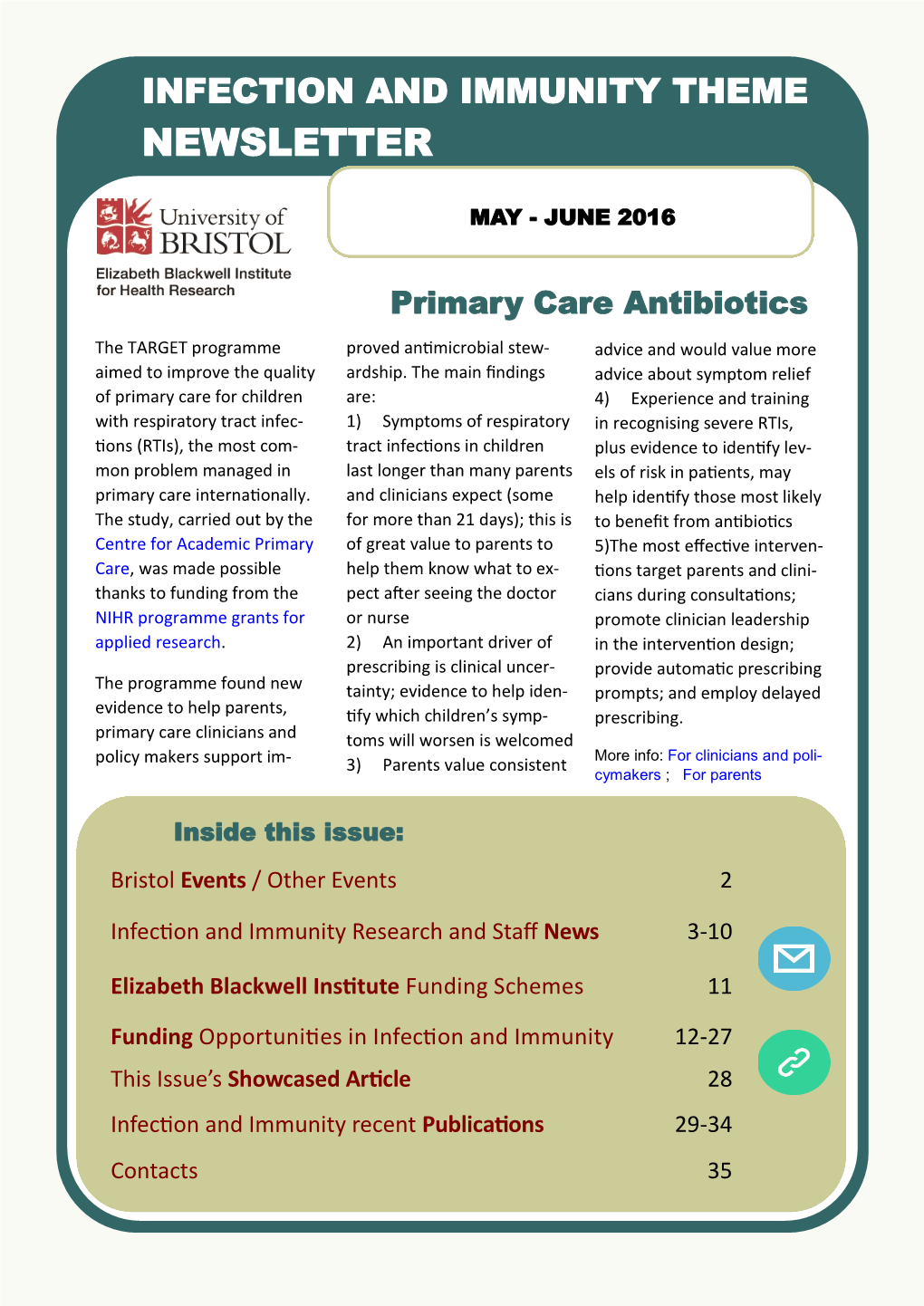 Infection and Immunity Theme Newsletter