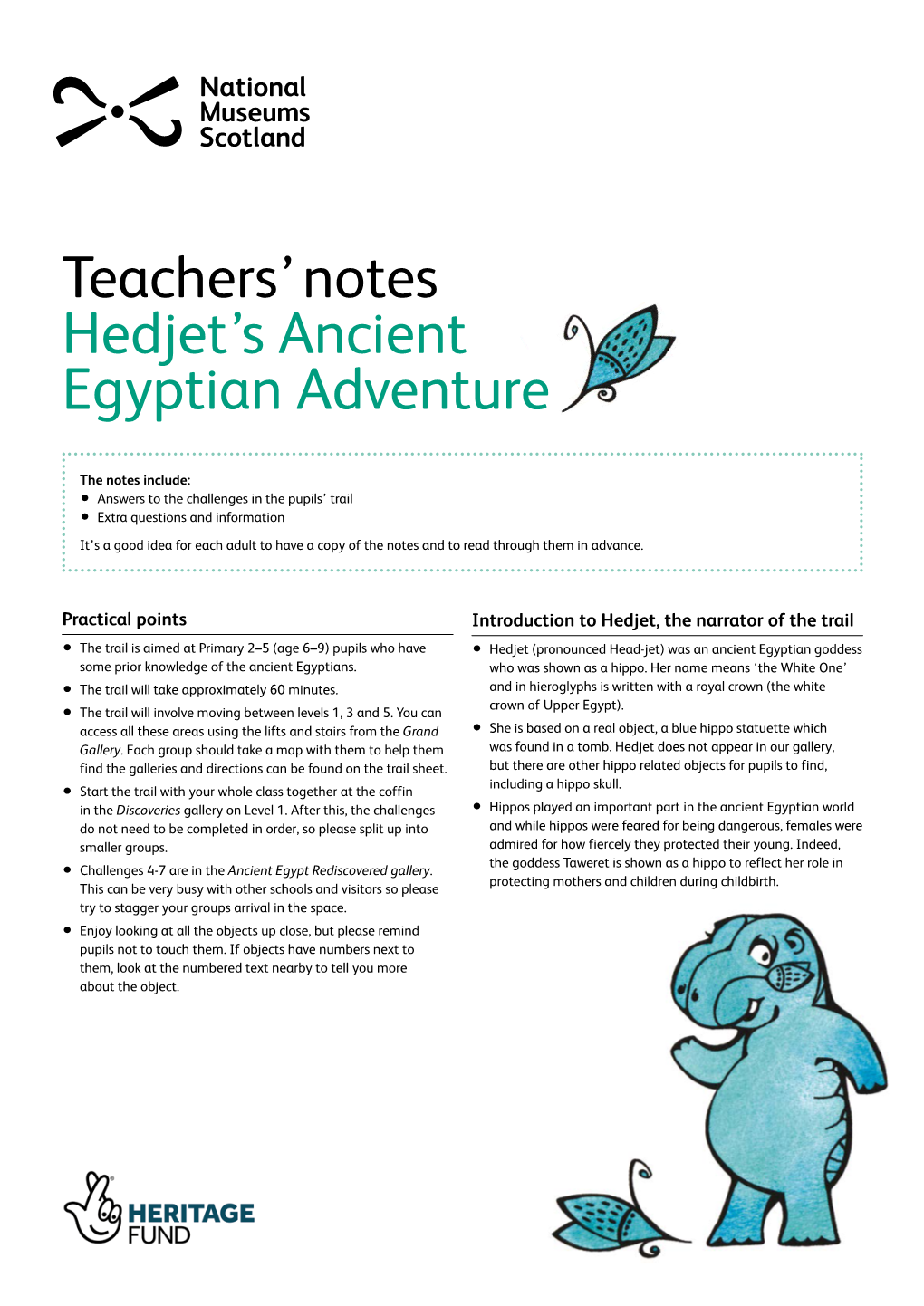 Teachers' Notes Hedjet's Ancient Egyptian Adventure