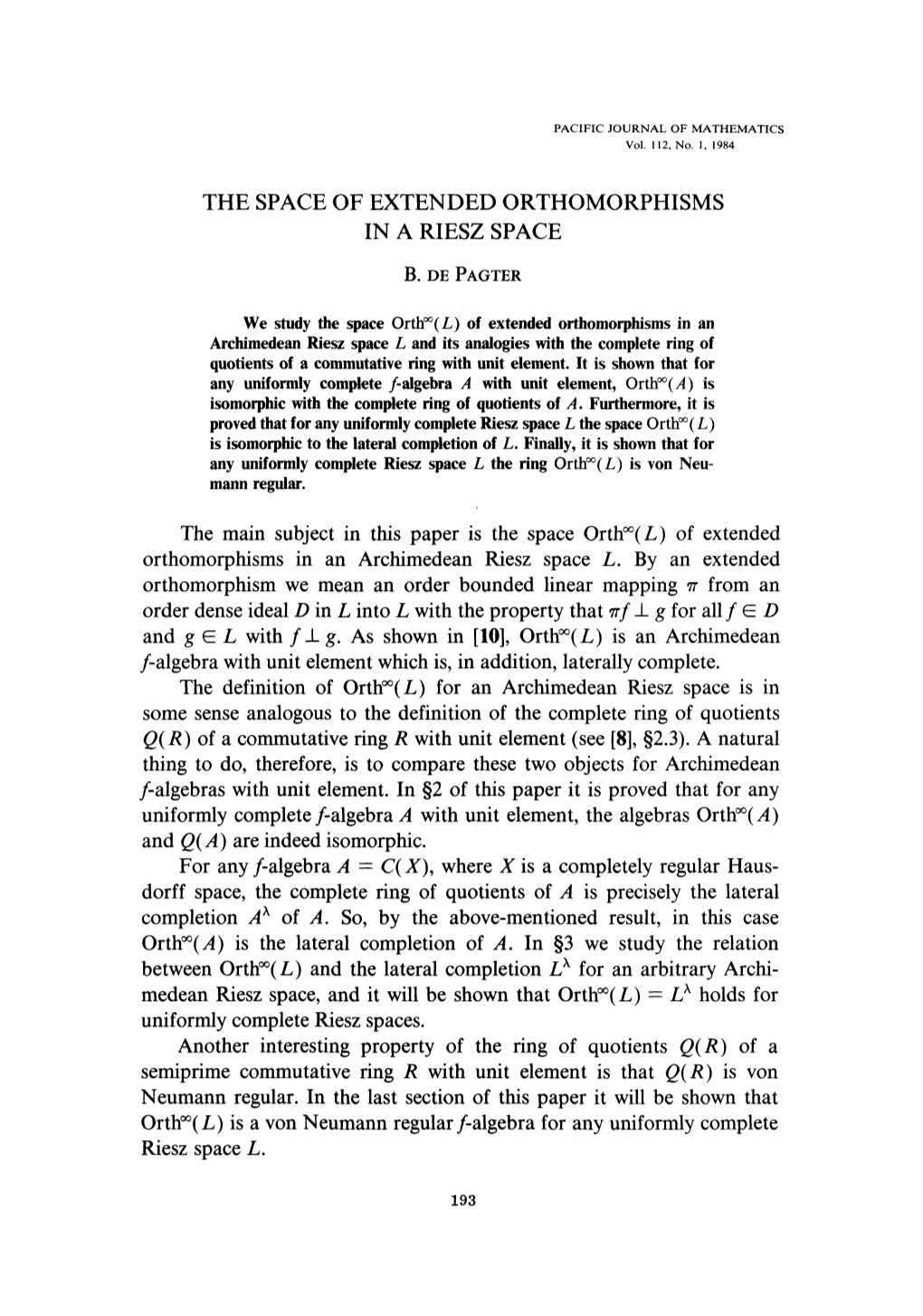 The Space of Extended Orthomorphisms in a Riesz Space