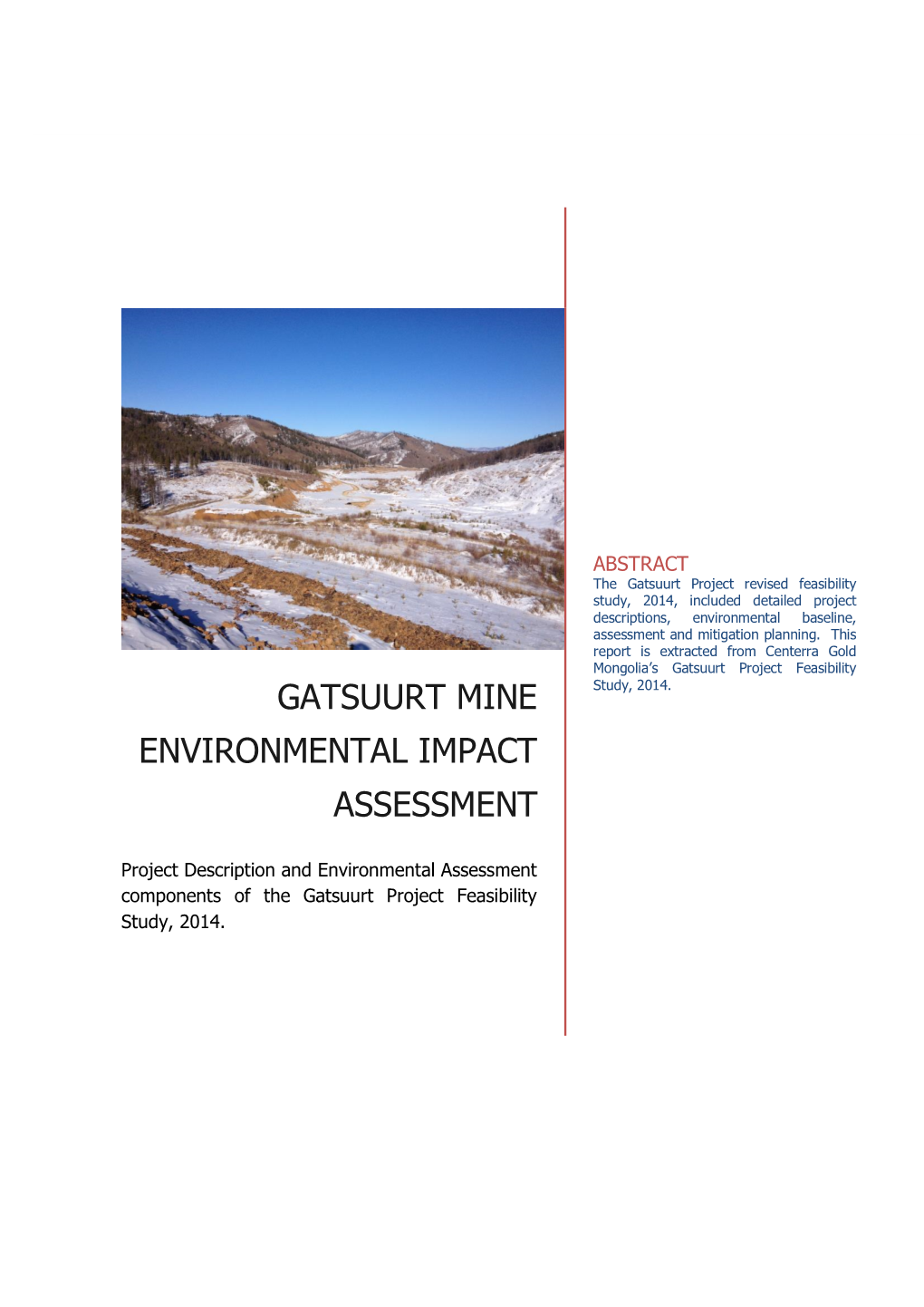 Gatsuurt Mine Environmental Impact Assessment