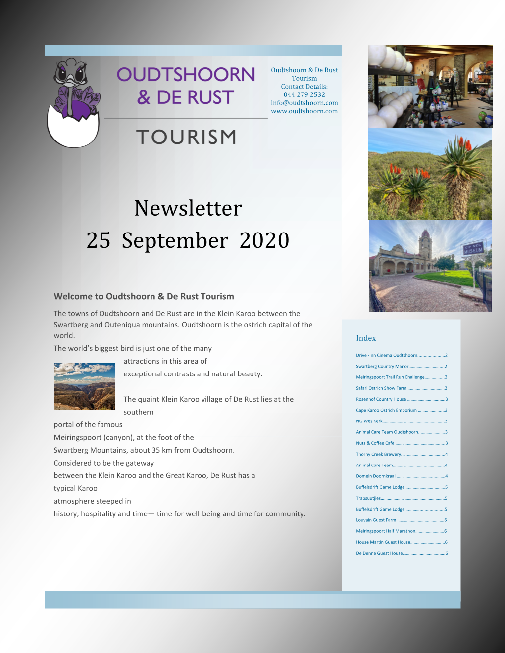 Newsletter 25 September 2020