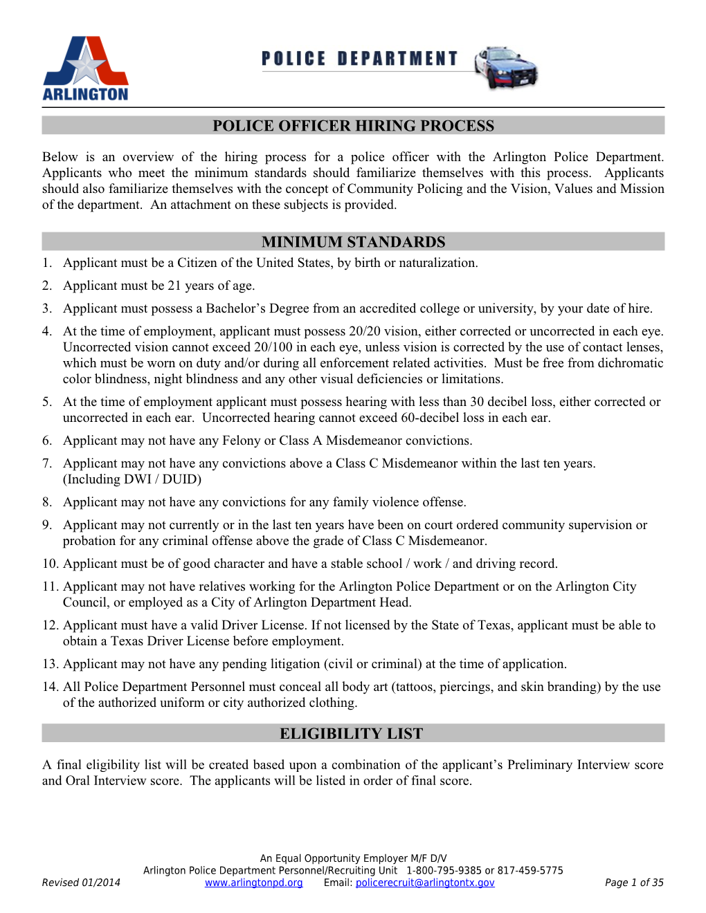 Police Officer Hiring Process