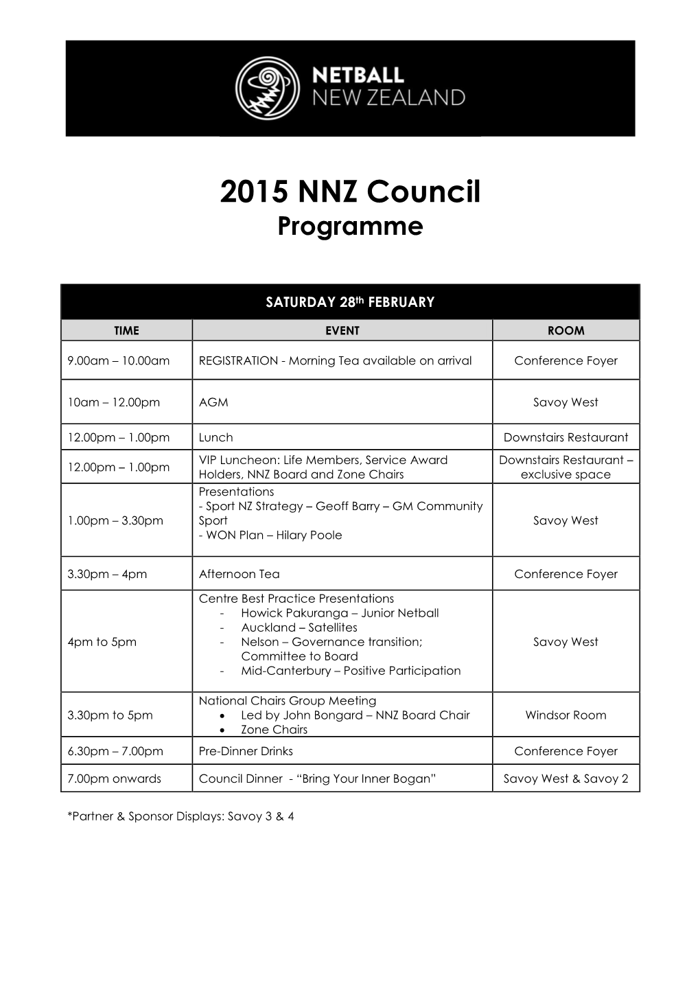 2015 NNZ Council Programme