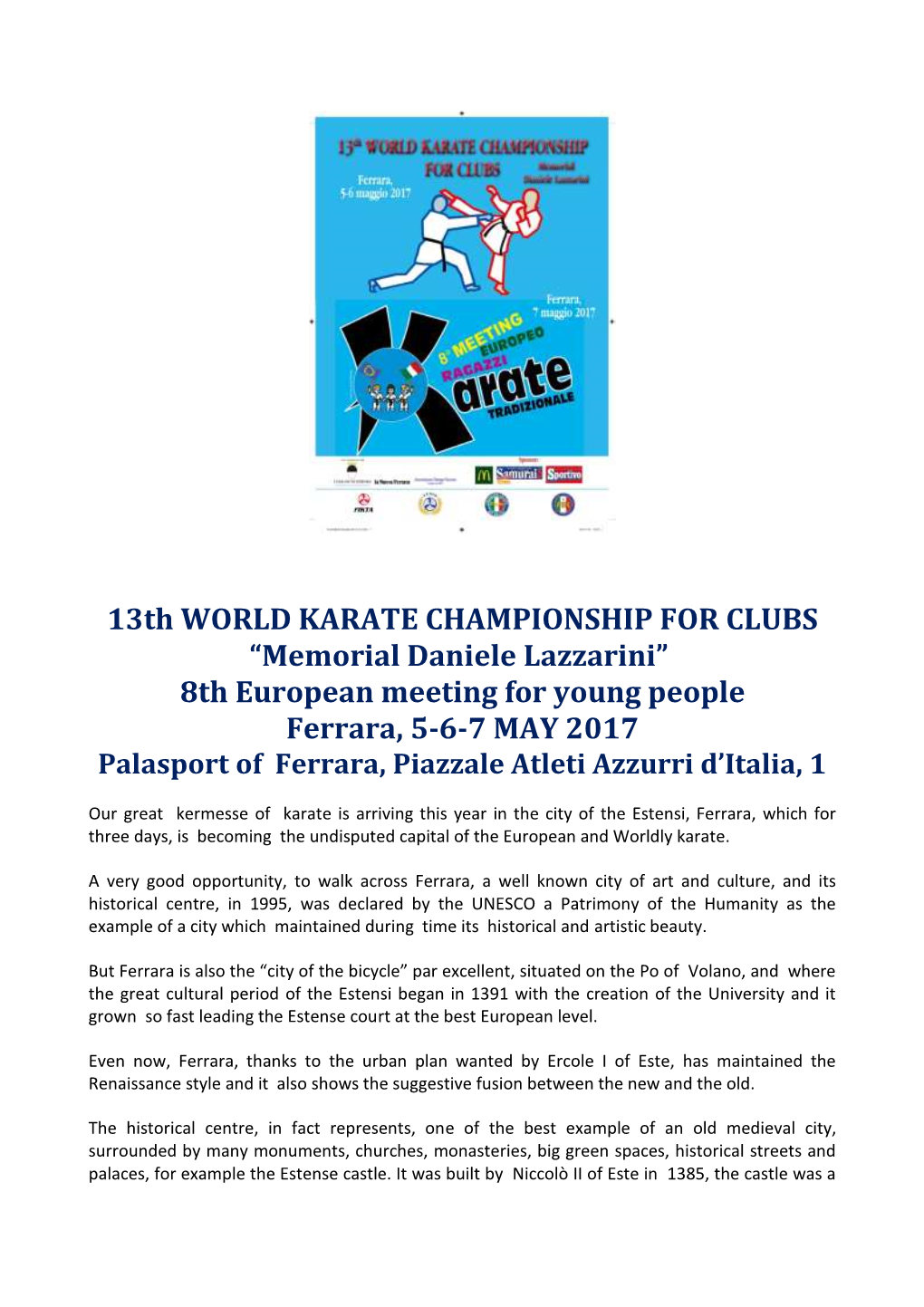 12° Campionato Del Mondo Di Karate Per Clubs