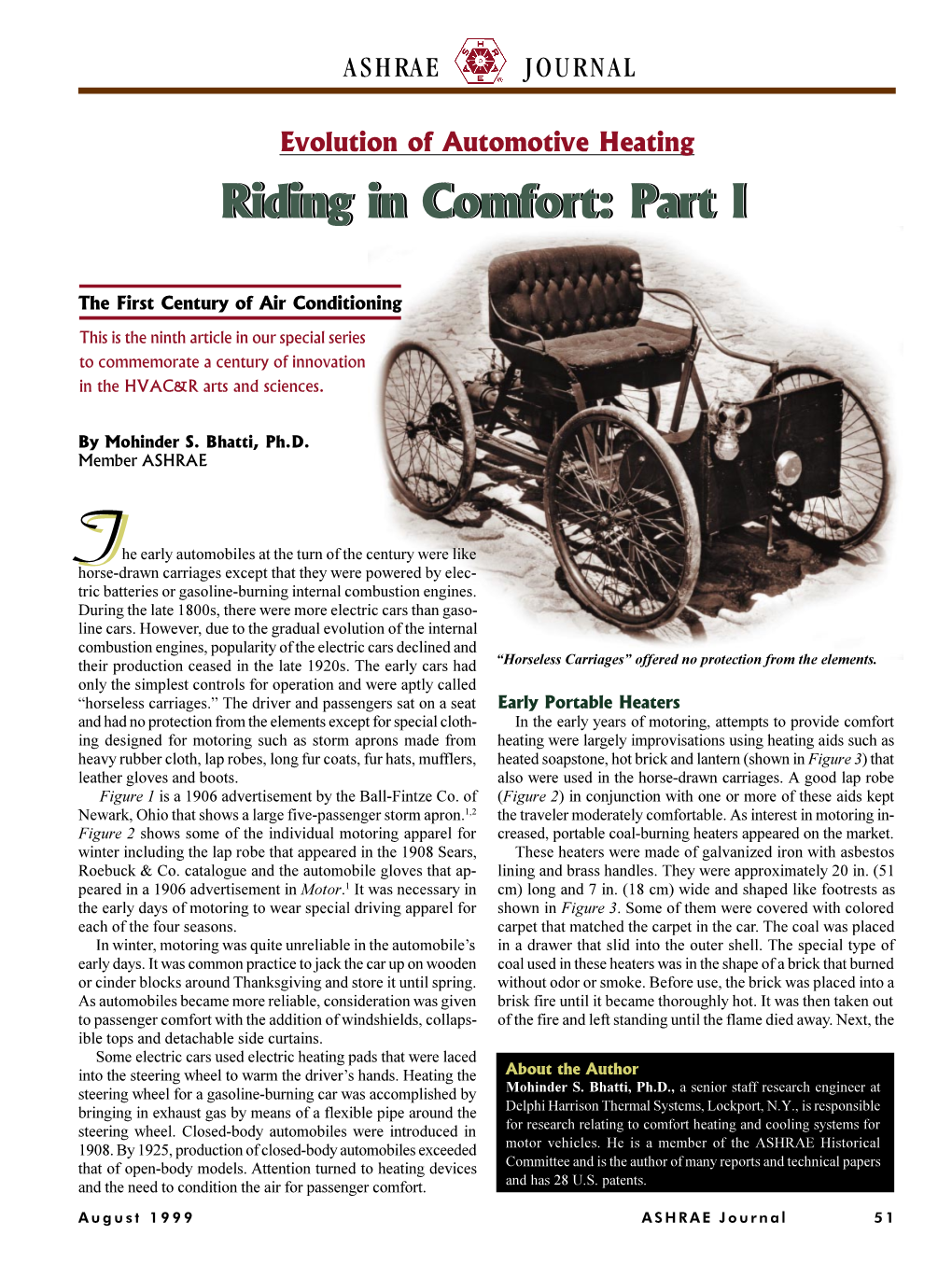 Evolution of Automotive Heating—Riding in Comfort: Part I