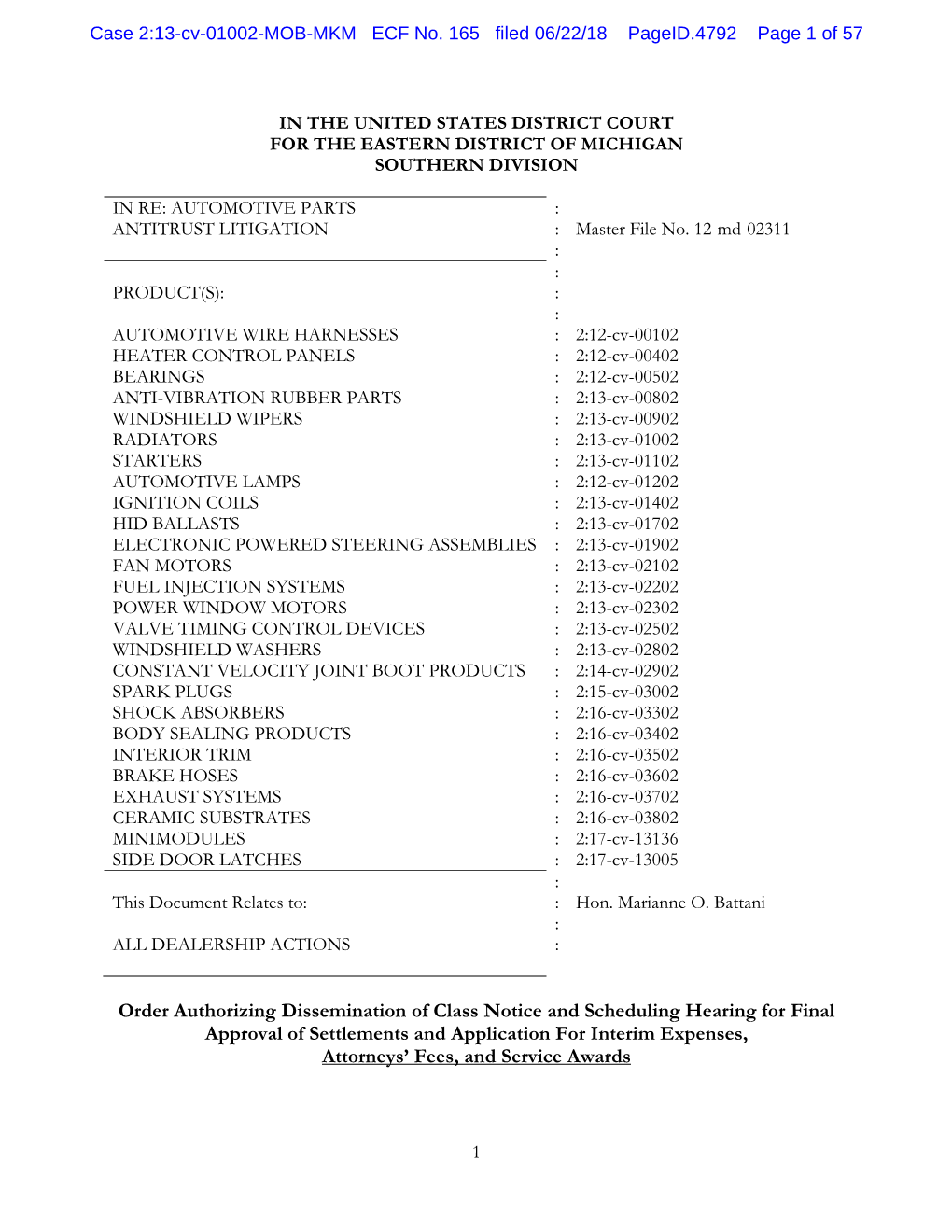 Order Authorizing Dissemination of Class Notice