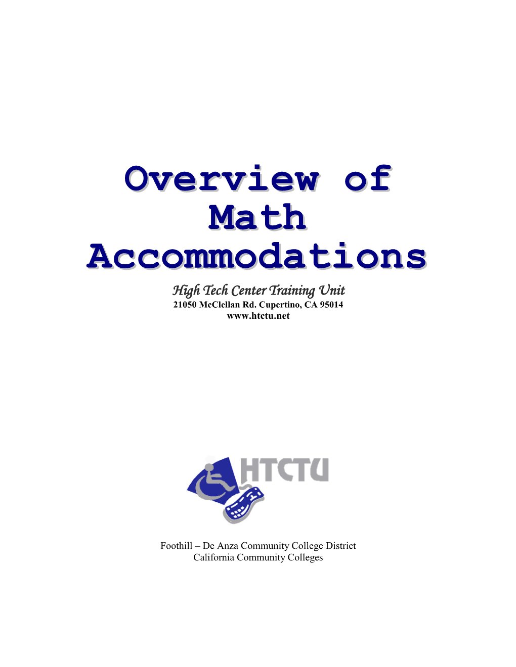 Overview of Math Accommodations