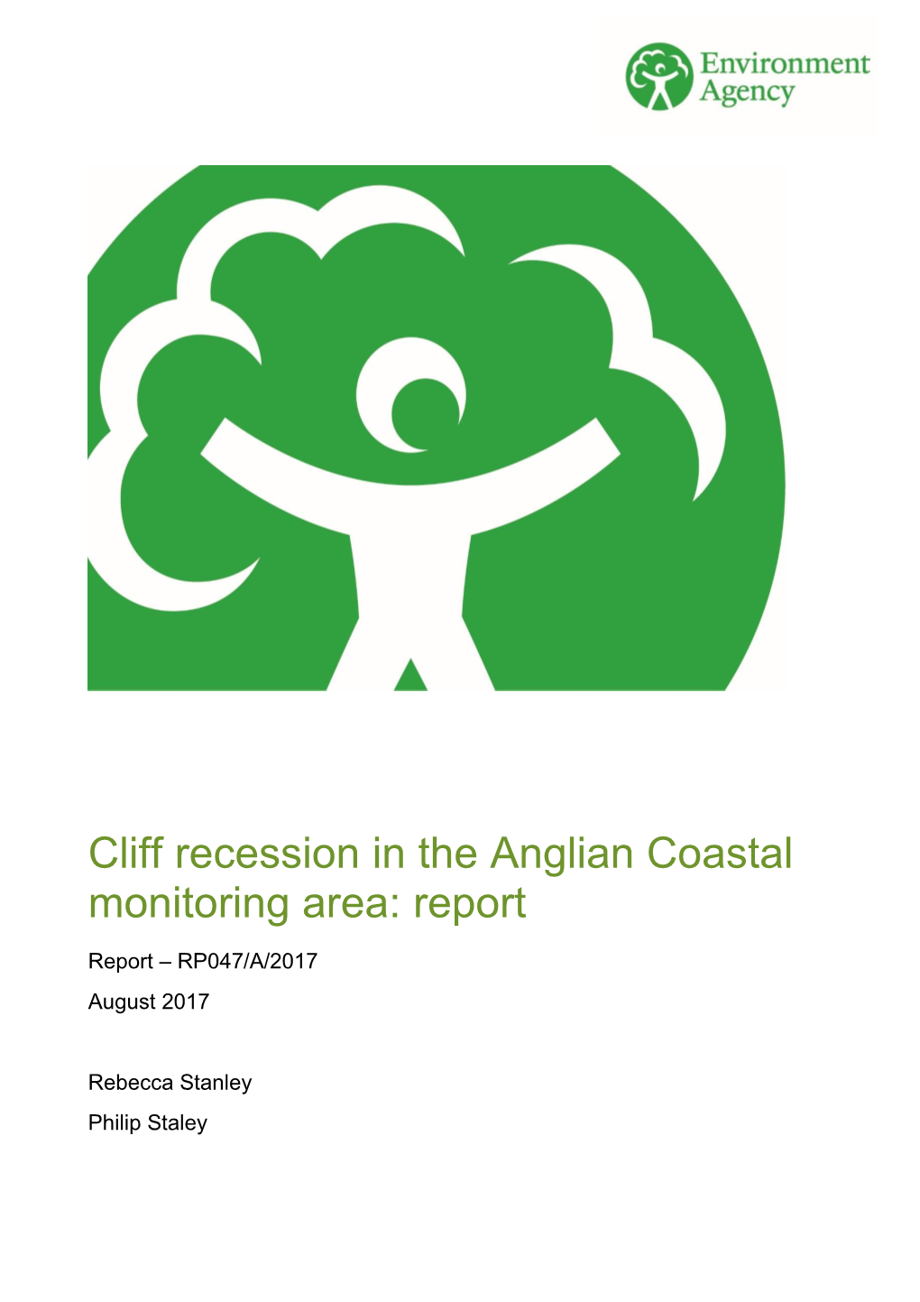 Cliff Recession in the Anglian Coastal Monitoring Area: Report