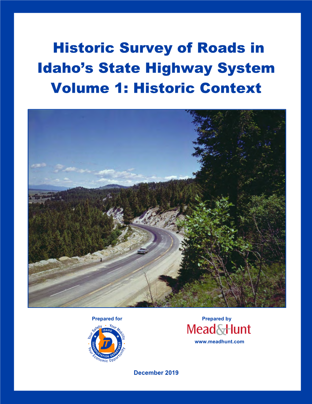 Historic Survey of Roads in Idaho's State Highway System