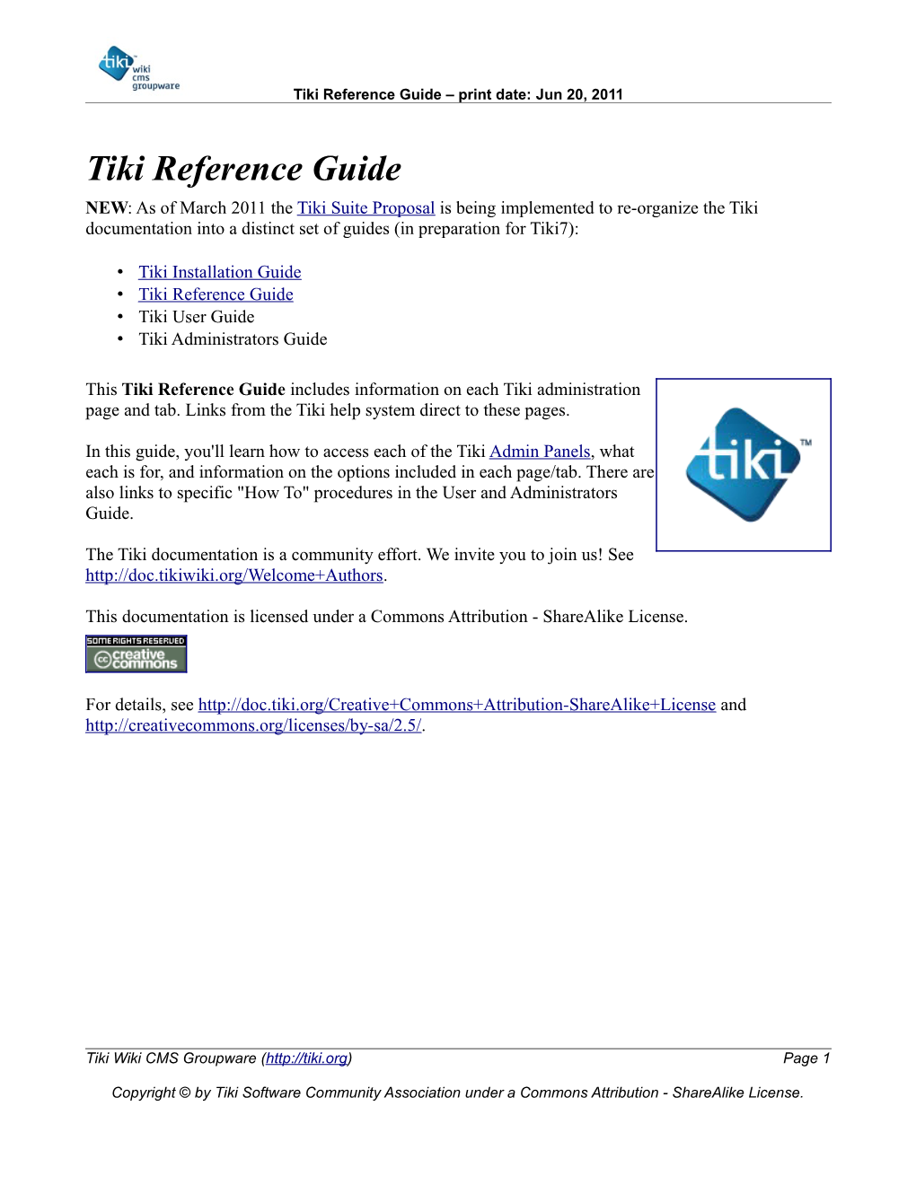 Tiki Reference Guide – Print Date: Jun 20, 2011