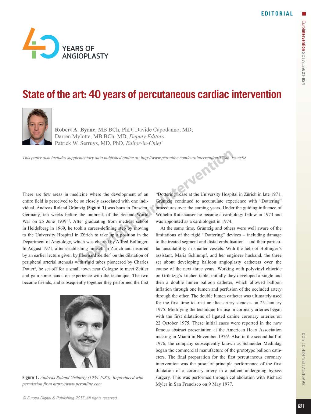 State of the Art: 40 Years of Percutaneous Cardiac Intervention